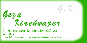 geza kirchmajer business card